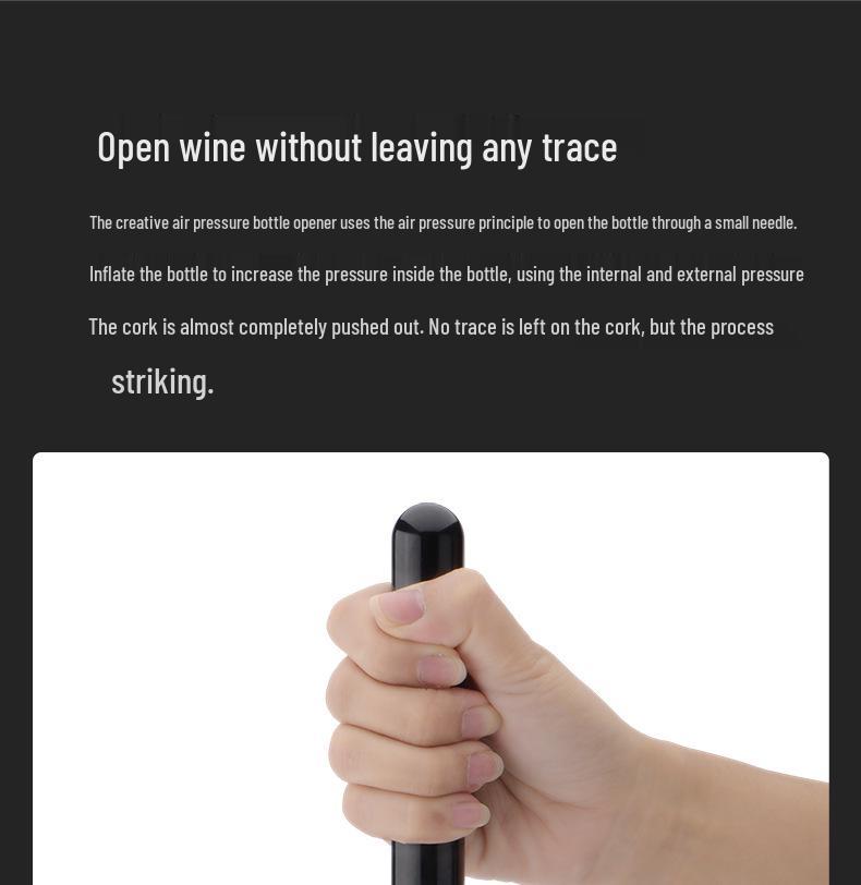 Pneumatic Needle Wine Bottle Opener: Pen-Shaped Manual Opener for Red Wine.