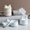 Mini Bow Shape Storage Box Candle Cup Silicone Mold DIY Bowknot Handicrafts Round Plaster Storage Jar Home Decoration Molds