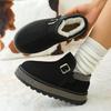 Women Boots 2025 New Sexy Thick Bottom Ankle Boots Metal Rivet Decoration Furry Snow Boots Women Warm Short Plush Slip On Shoes