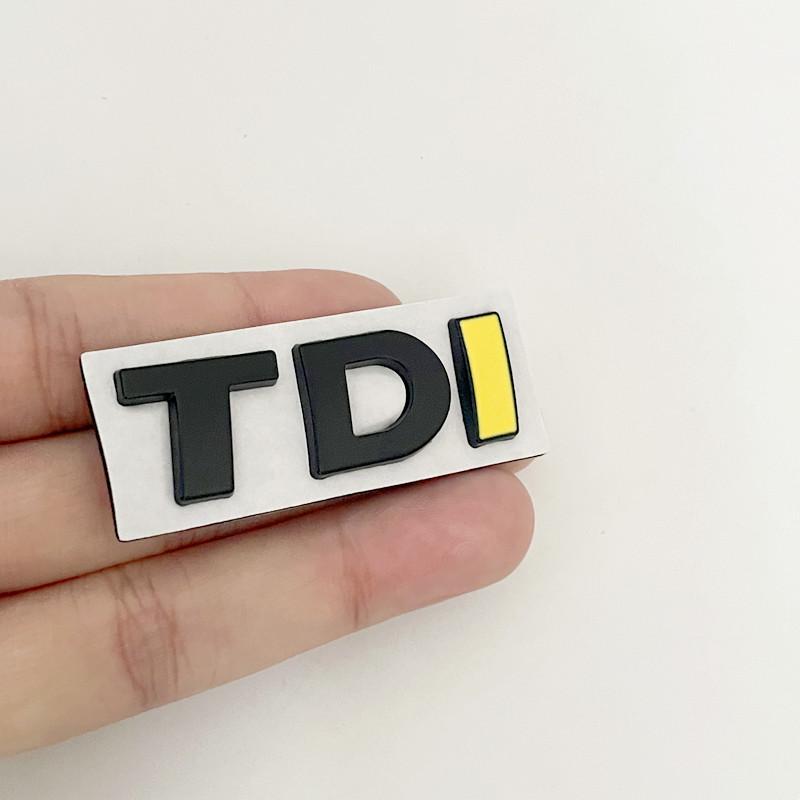 AAXT1 3D Metal TDI Letters Car Rear Trunk Badge Emblem Decals Sticker For Volkswagen VW T-ROC Passat Jetta Touareg Tiguan Polo CC Bora