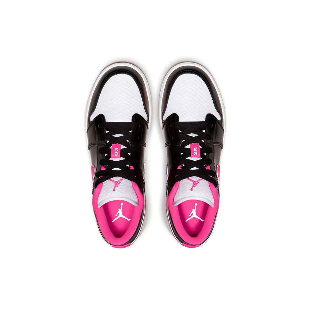 Air Jordan 1 Low Grade School 'Black Hyper Pink' (Unisex) Black / Hyper Pink / White Vintage Basketball Shoes 554723 061