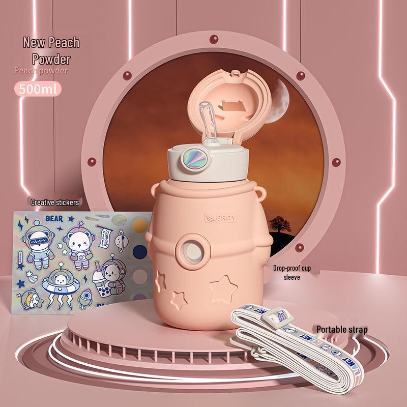 Xiaoyueya Children s 316 Stainless Steel Insulated Straw Water Bottle