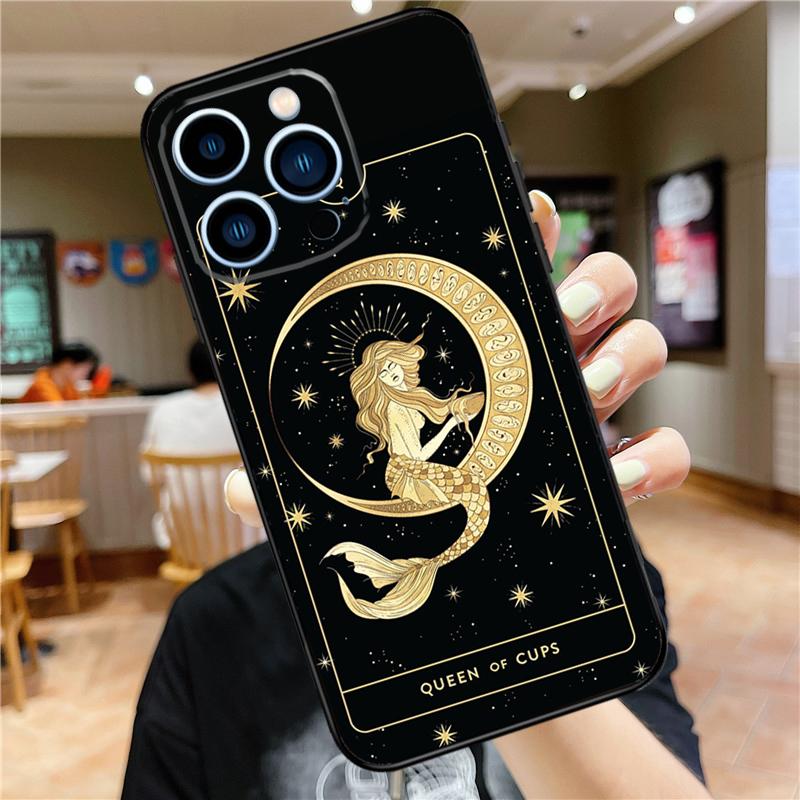 Witches moon Tarot Mystery totem Phone Case For iPhone 11 12 13 14 16 15 Pro Max Mini XS X XR 7 8 Plus Soft Cover Shell