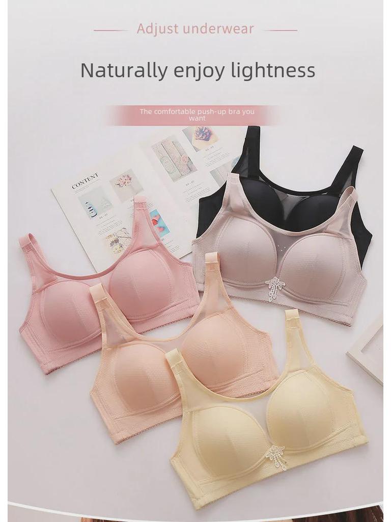 Large Size Women's Wireless Adjustable Push-Up Bra