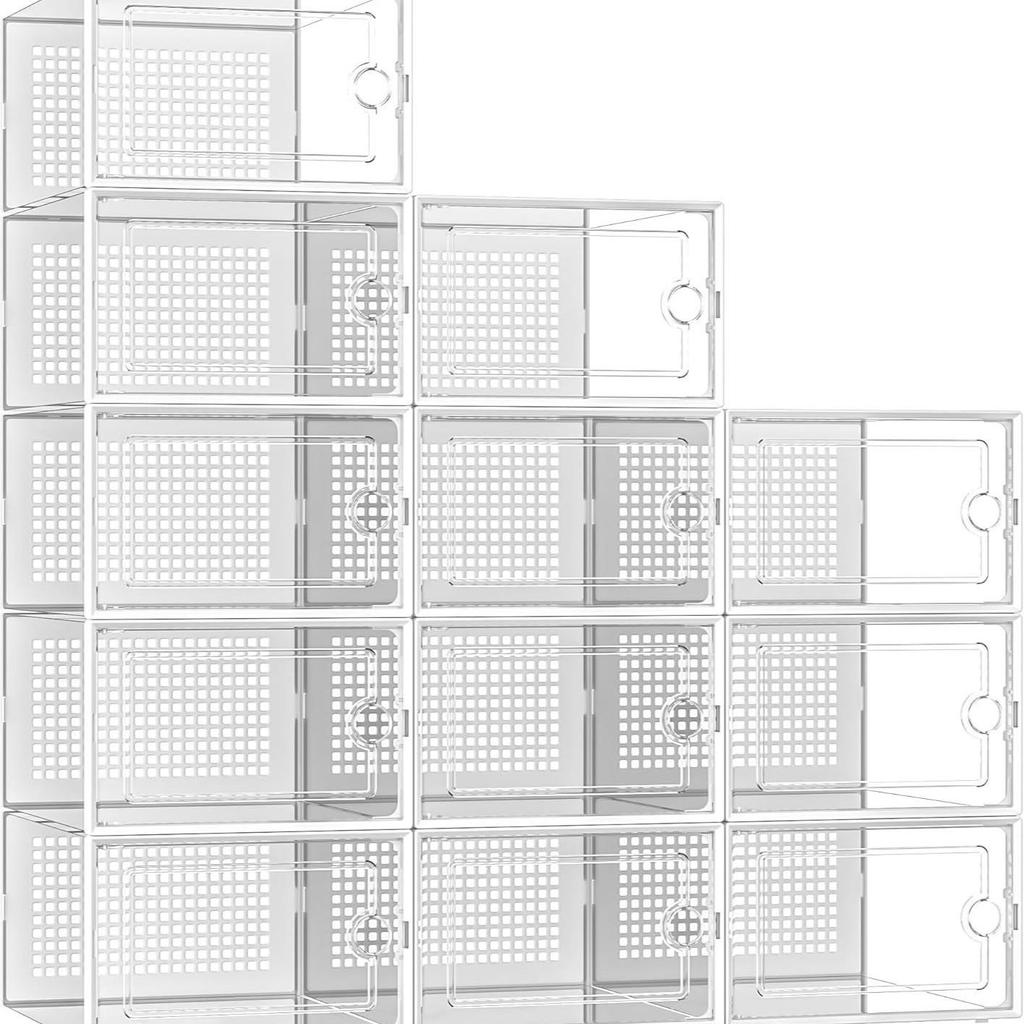 Foldable Multi-color Transparent Dustproof Flip-top Shoe Storage Box for Basketball Shoes