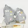 Solid Color Women's Backpack Large Capacity Student School Bag