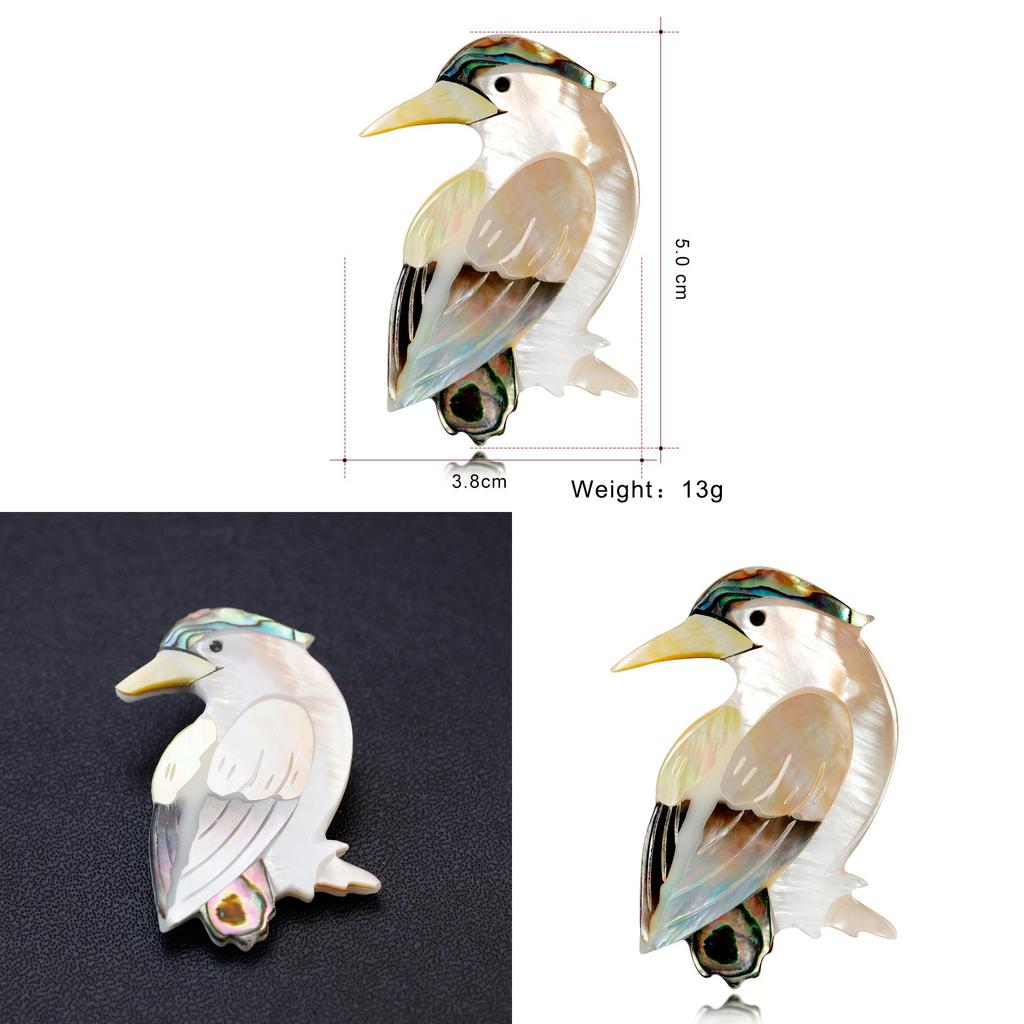 Vintage Small Bird Brooch With Shell Material For Womens Fashion Accessory