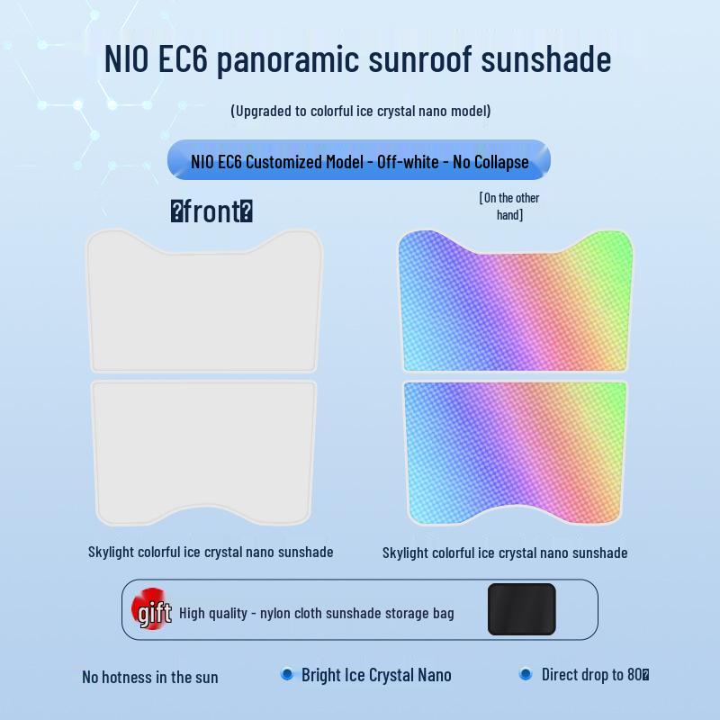 Nio EC6 Sunroof Ice Crystal Sunshade: Heat Insulation & Privacy