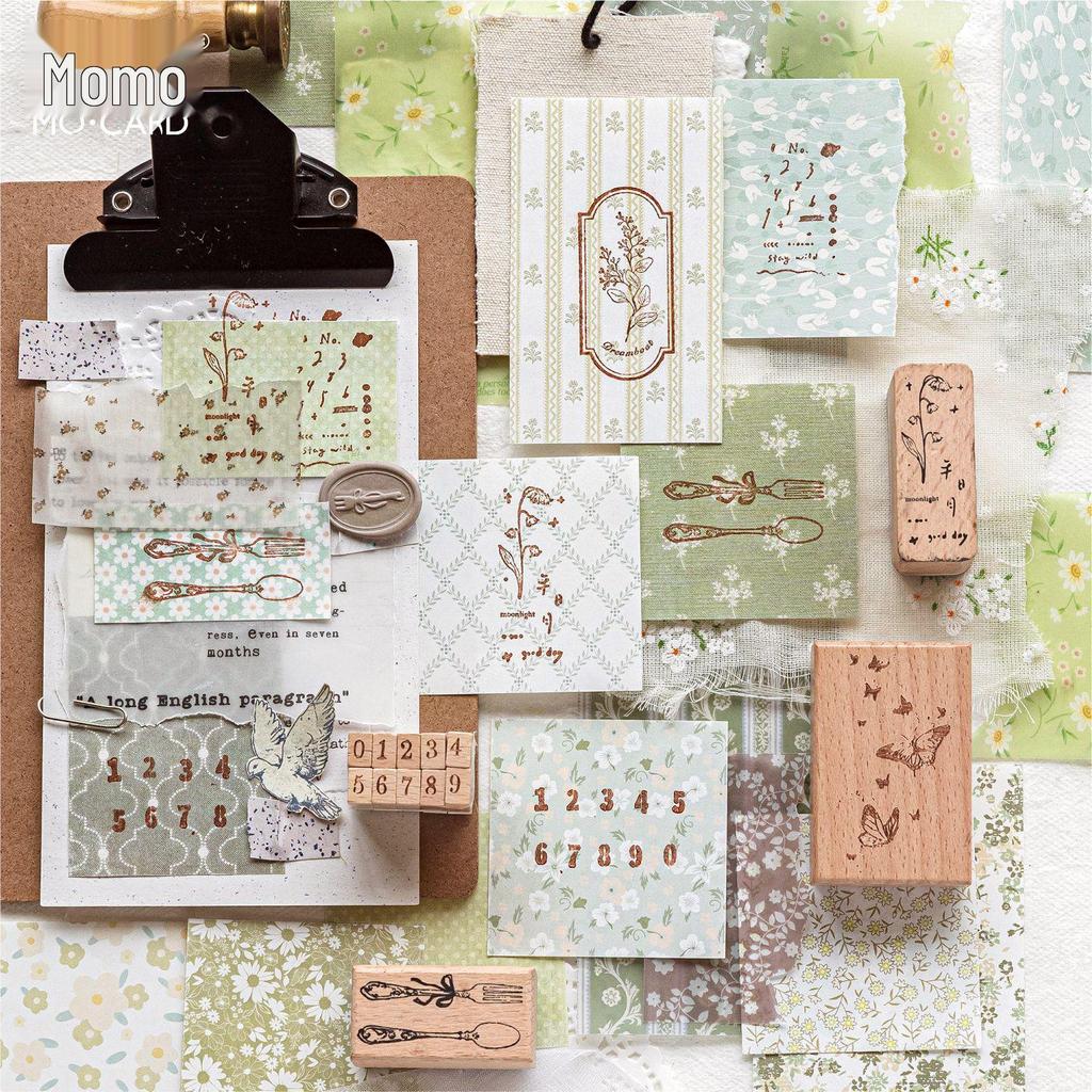 Mò Mò Paper Brick Flower Trace Korean Luxury Journal DIY Decoration Pack