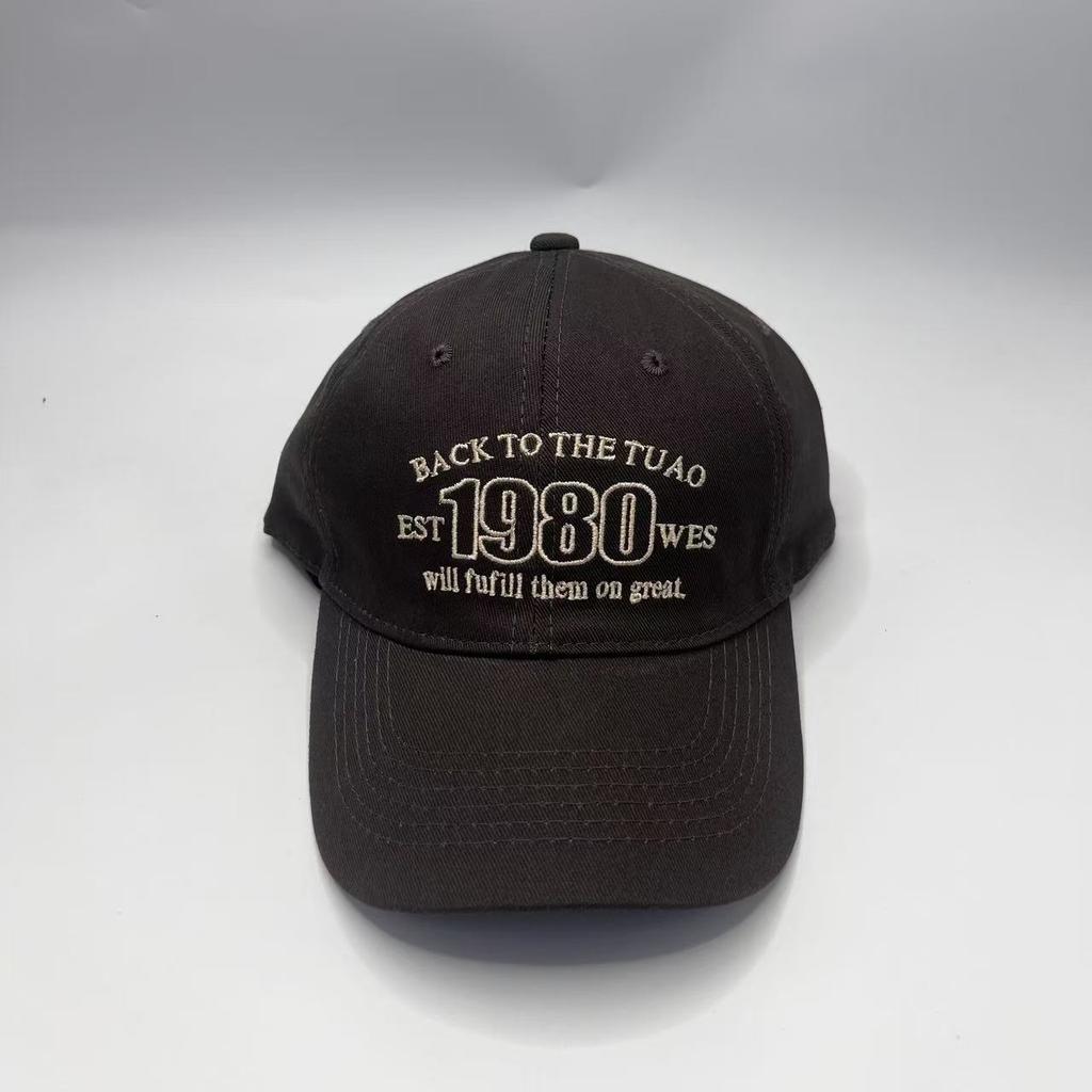 Fashion Hat deepened and enlarged cap men's and women's spring and summer 1980 embroidered visor hat Korean version versatile soft top baseball cap