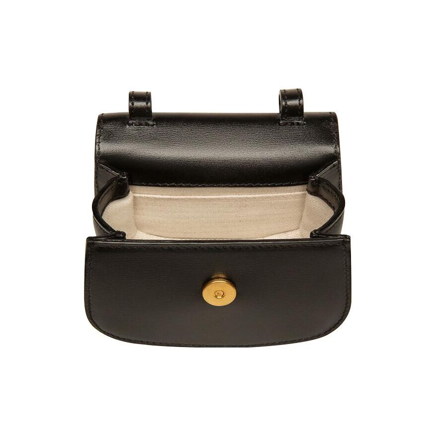Bally Emblem Series Metal Logo Classic Vintage Leather Waist Bag Clutch Shoulder Crossbody Mini Women Bags Black 6300058
