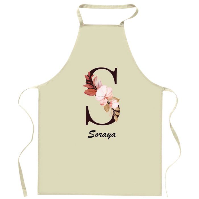 Tablier de cuisine - Soraya Lettre - Impression bretonne - Coton épais résistant - Liens réglables