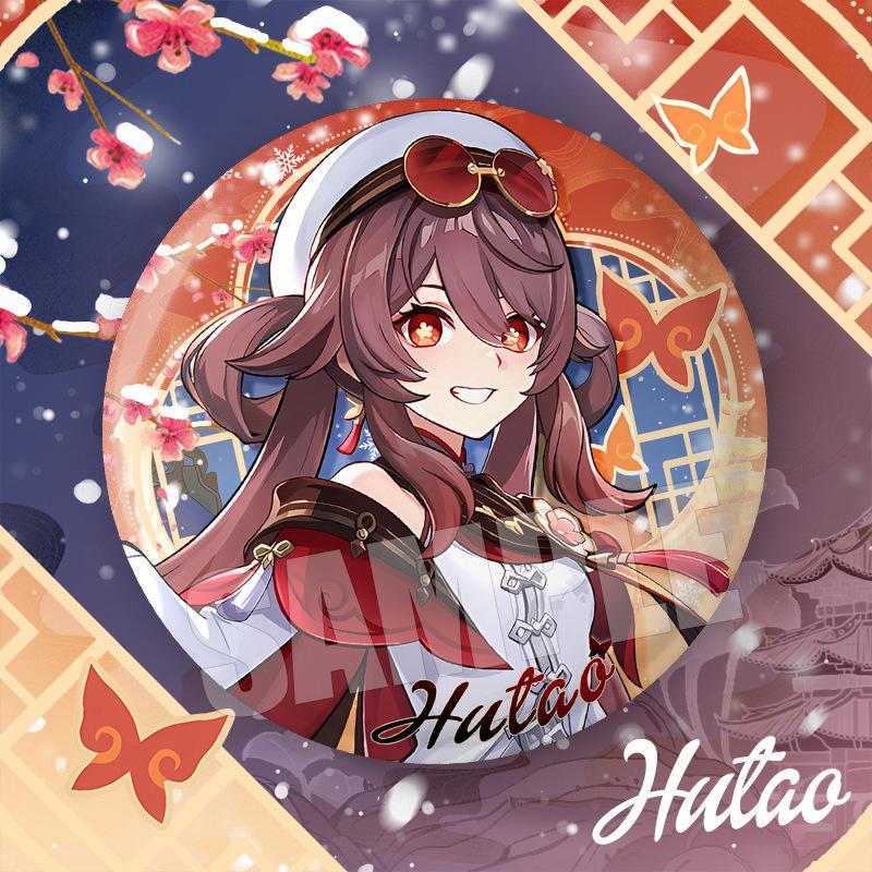 

75MM Game Genshin Impact-2 Anime Cosplay Figure Pins Round Badge Brooch Prop Costume Bag Accessories Friends Game Fans Gifts