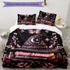 3PC Custom Name Witchcraft Magic Art Bedding Set Duvet Cover Closure Includes 1 Duvet Cover & 2 Pillowcases for Bedroom