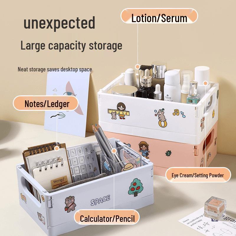 Multi-Purpose Folding Storage Basket for Office, Dorm, or Home
