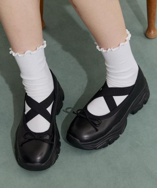 [JILL BY JILLSTUART] Marie Ribbon Mary Jane Platform Sneakers JLSO5F203BK 225