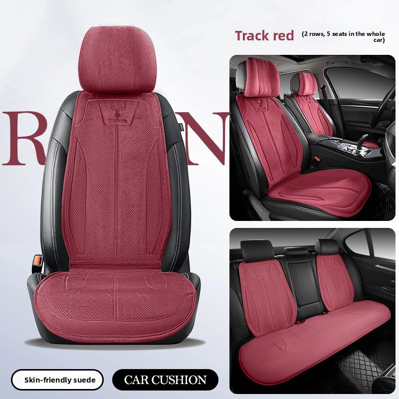 Suede Seat Cover Universal Four Seasons Cars Seats Covers Breathable Seat Non-slip Luxury Car Rams Latex Seat Cover with Pillow