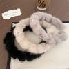 Elegant Plush Pearl Rhinestone Non-slip Headband for Autumn & Winter