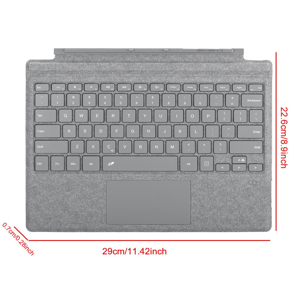 Portable Wireless Keyboard Bluetooth-Compatible Type Cover Keyboard Trackpad Keyboard for Microsoft Surface Pro 3/4/5/6/7/7 Plus