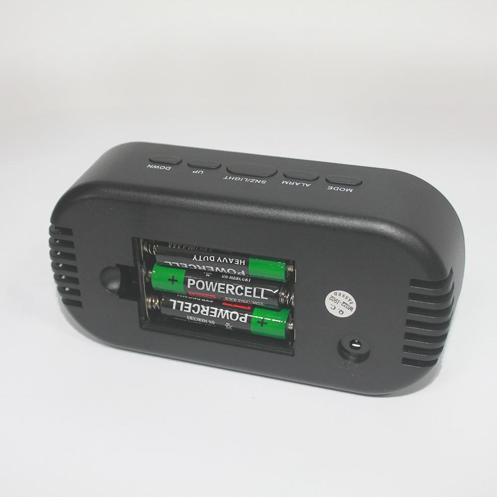 Multifunctional Electronic Clock Bedside Alarm Clock LED Mirror Clock Large Screen Digital Clock Multicolor 6506