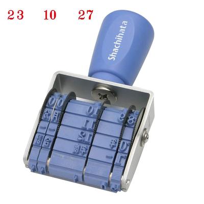 Shachihata Drehstempel Gummi Europäischer Stempel 42 x 6 Mincho Schriftart Stempel, Stempel, Text, Datum, Nr.. 3, Größe ca.. mm,