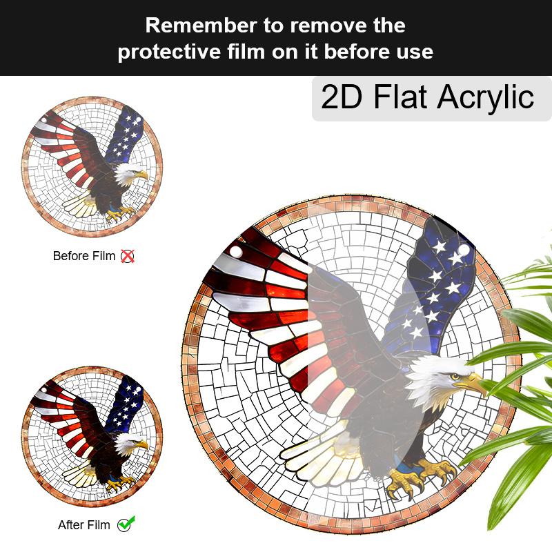2D flacher runder Acryl-Sonnfänger, Hängendes Ornament im Buntglas-Effekt mit US-Militär-Thema, Dekoration für Zuhause Anhänger