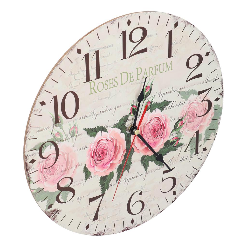 Holzuhr Einfach Langlebig Leise Genau Retro Runde Wanduhr für Wohnzimmer Schlafzimmer