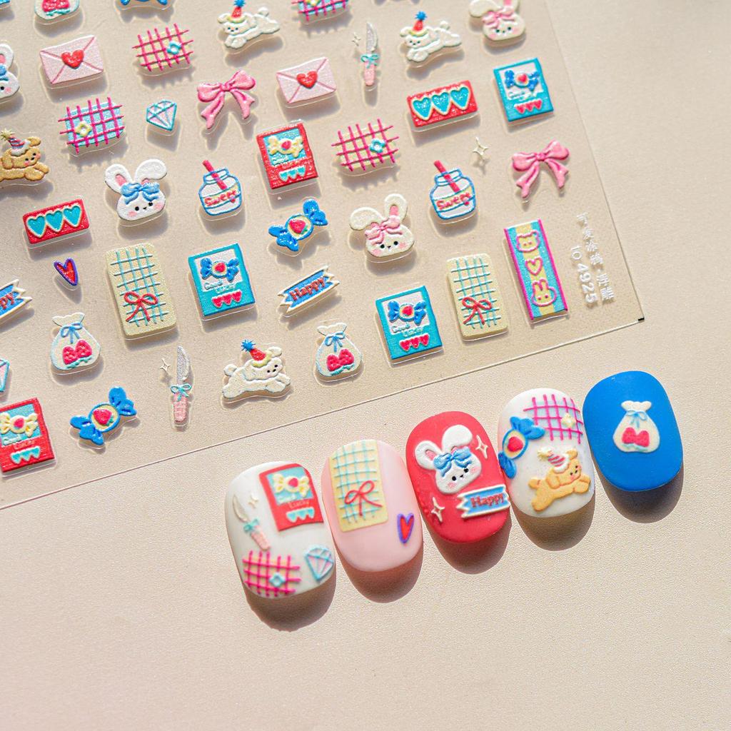 Autocolante de Unghii Tomoni Drăguțe 3D Embosate: Bestseller Accesorii Graffiti Papetărie Japoneză.