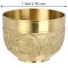 Massiver Messing Kaffee Trinkbecher Reliefmuster Wasserschale Buddha Anbetung