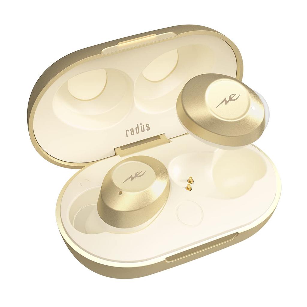 Radius True Wireless Bluetooth Full Ambient Sound Separate Left and Right Long Playback IPX5 HP-T200BT Noise-Canceling Earbuds Compatible, Wireless,