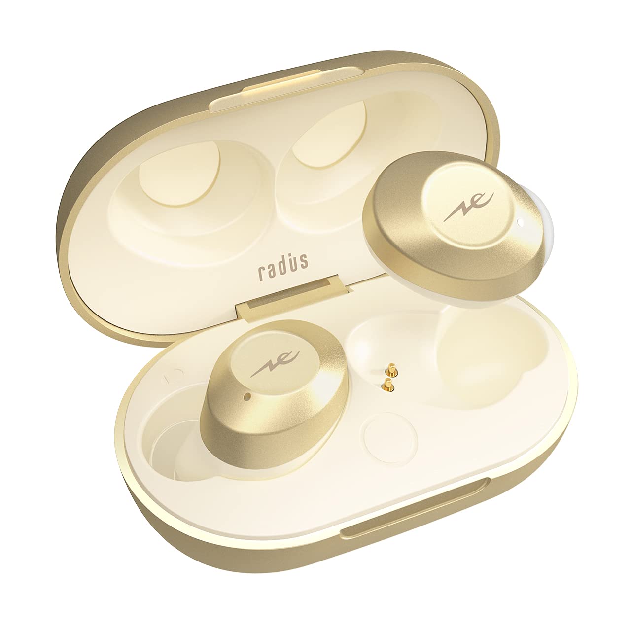 

Radius True Wireless Bluetooth Full Ambient Sound Separate Left and Right Long Playback IPX5 HP-T200BT Noise-Canceling Earbuds Compatible, Wireless, золотой