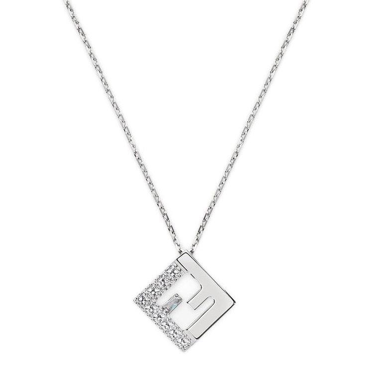 

Fendi Logo Bronze Necklace Men necklace White 7AJ878A44GF035M F,White