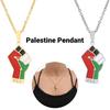 Stainless Steel Palestinian Map Pendant Necklace Ethnic Style Couple's Trendy Titanium Steel Accessory