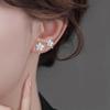 Diamond Gardenia Screw Earrings, Ear Holes, Small Flower Earrings, Small Fresh Commuting Simple Flower Earrings