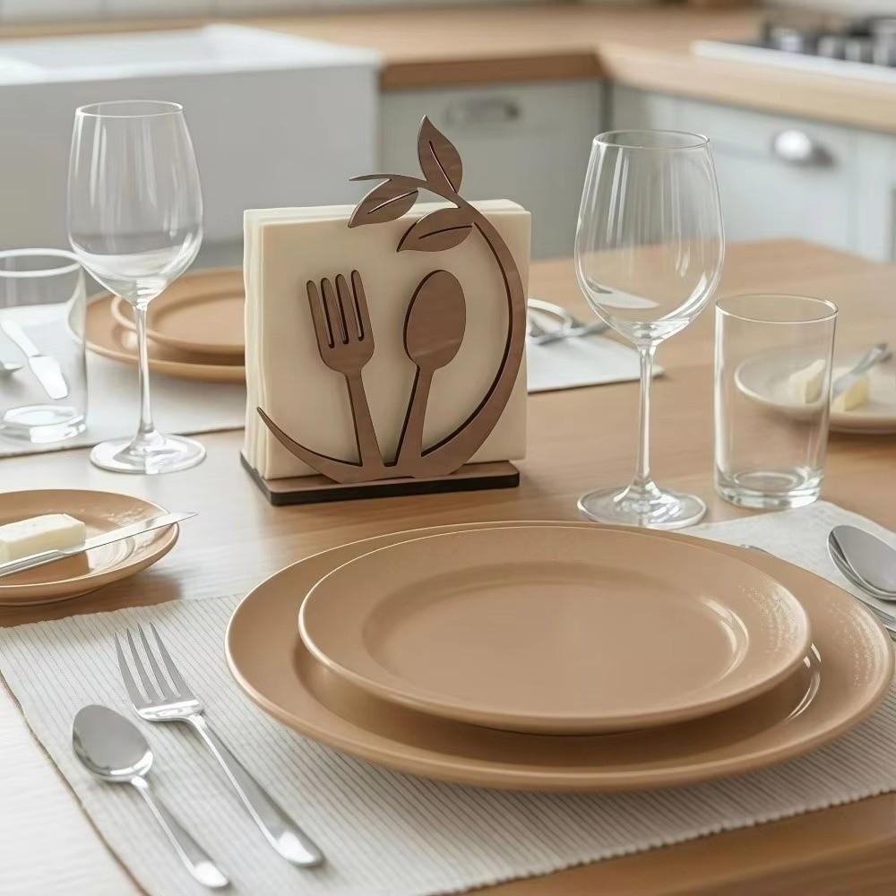 Rustic Napkin Holder Leaf Shape Napkin Organizer Decorative Paper Towel Rack Kitchen