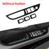 4PCS Carbon Fiber Car Window Lifter Switch Control Panel Frame Decorative Stickers For BMW E60 5 Series 2005-10 Cars Accessories