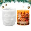 Christmas Silicone Candle Mold 3D Relief Santa Claus Reindeer Girl Epoxy Moulds Silicone Holiday Ornament Casting Mould