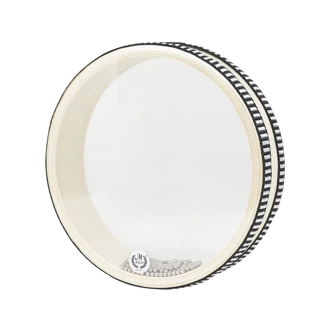 M MBAT 6 Inch Transparent Tambourine Ocean Wave Bead Drum Musical Handheld Drum Orff Percussion Instrument Children s Hand Drum