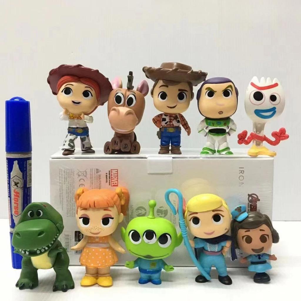 10pcs/lot Cartoon Movie Decoration Accessories - Woody Buzz Lightyear Alien Action Doll Models Cute Home Ornament Gifts.
