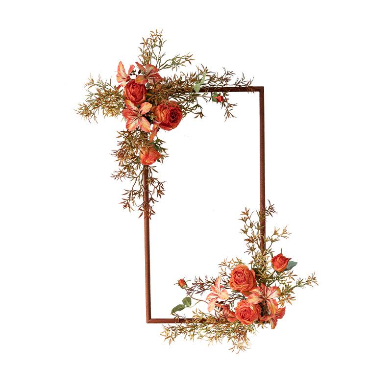 Retro Wenge Wood Photo Frame: Creative Living Room Artificial Flower Wall Art & Photography Prop