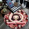 Custom Name,Nezuko Kamado pattern round rug,Carpet Rug for Living Room Bedroom Playroom ,Non-slip Floor Mat,Holiday Gifts and Birthday Gifts.