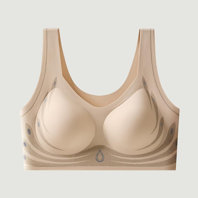 No Steel Ring Soft Support Lifting Underwear Women's Summer Thin Skin-friendly Breathable Non-marking Gather Large Size Beauty Back Bra Cover