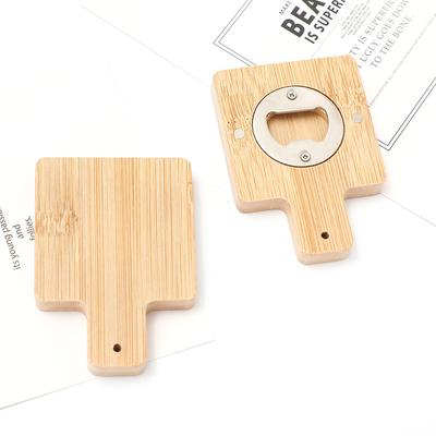 1Pc Stainless Steel Beer Bottle Opener Bamboo Magnetic Refrigerator Sticker Logo Promotion Magnetic Design Red Wine