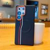 Busienss Sle Race Track Pattern Leather Case For Samsung S26 Ultra S25 Edge S24 Plus For MagSafe Charging Protector Cover