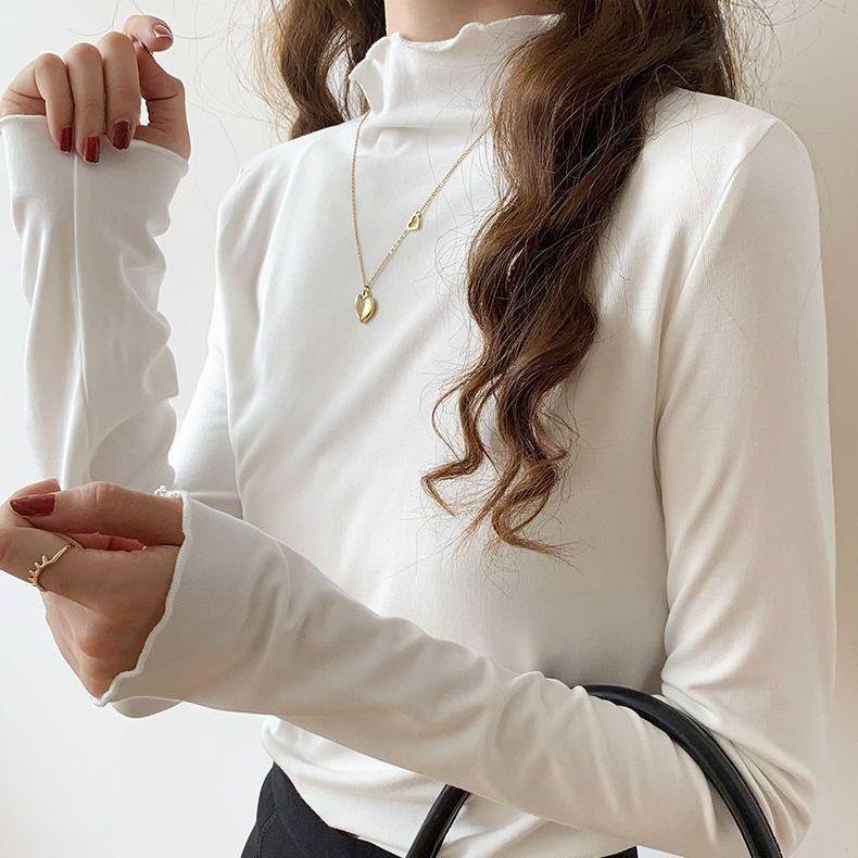 

Double-Sided Fleece Semi-High Collar Long-Sleeve Women s Top M (80-100 jin)