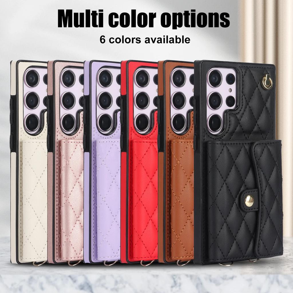 Crossbody Wallet Phone Case for Samsung Galaxy S25 S24 S23 S22 Plus Note 20 Ultra S21 FE A16 A15 A55 A35 A54 Card Holder Cover