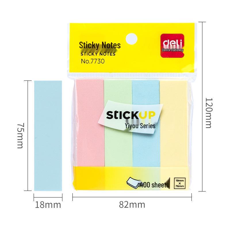 

Deli 7730 Four-Color Sticky Note Strips for Key Marking