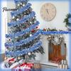 Gift Wrapping Ribbon Christmas Snowflake Tinsel Garland, 200cm Light Blue Purple Foil Wired Ribbons Strip for Tree Staircase Window, Holiday