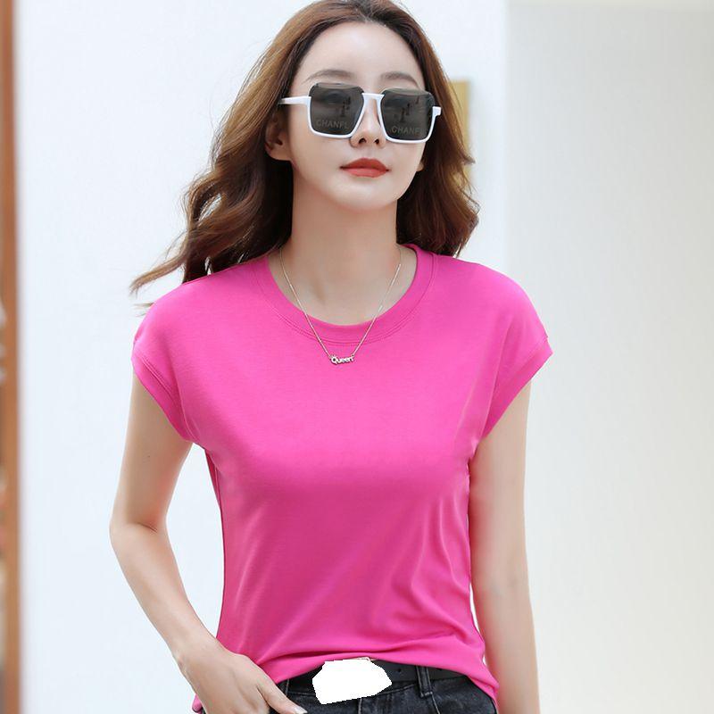 Short Flying Sleeve Women T Shirt  Korean Style Solid Color T Shirt Female Cozy Female T-shirt Chic Top Tee Shirts