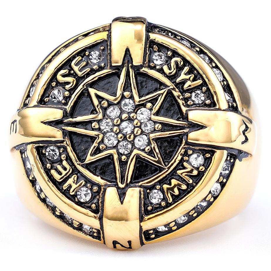 2026 Diamond Poseidon Octagon Compass Ring Ring Fashion Accessories No. 7